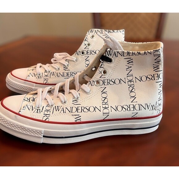 Converse Chuck 70 Hi Grid JW Anderson White Black Insign Mens 9 Sneakers 160808C